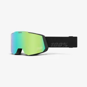 100% Snowcraft Black - HiPER Green Mirror   HiPER Turquoise Mirror Snow Goggle