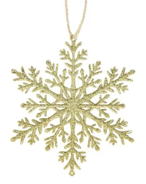 110MM ECO-WOODFIBRE SNOW FLAKE, GOLD BIOGLITTER