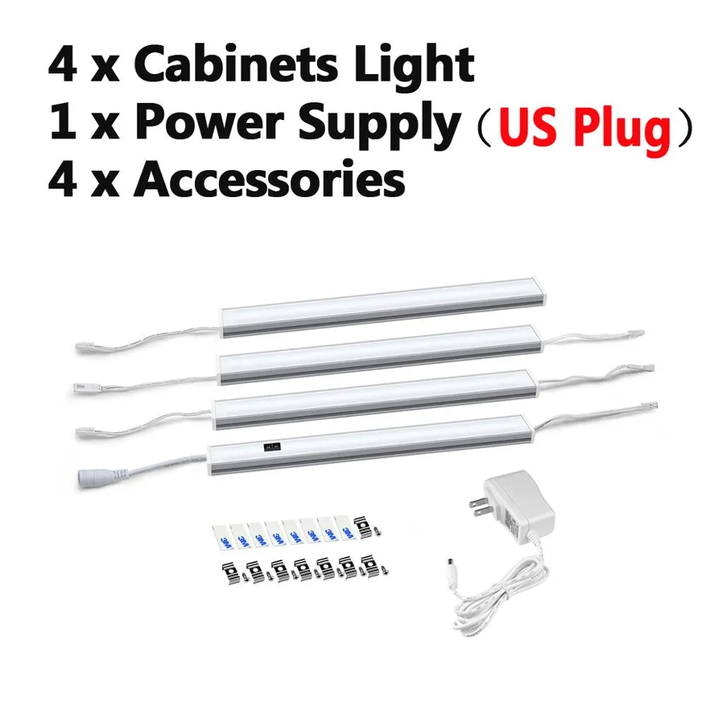 12V Led Under Cabinet Kitchen Lights White/Warm White 30/40/50Cm Hand Sweep Sensor Lamp High Brightn