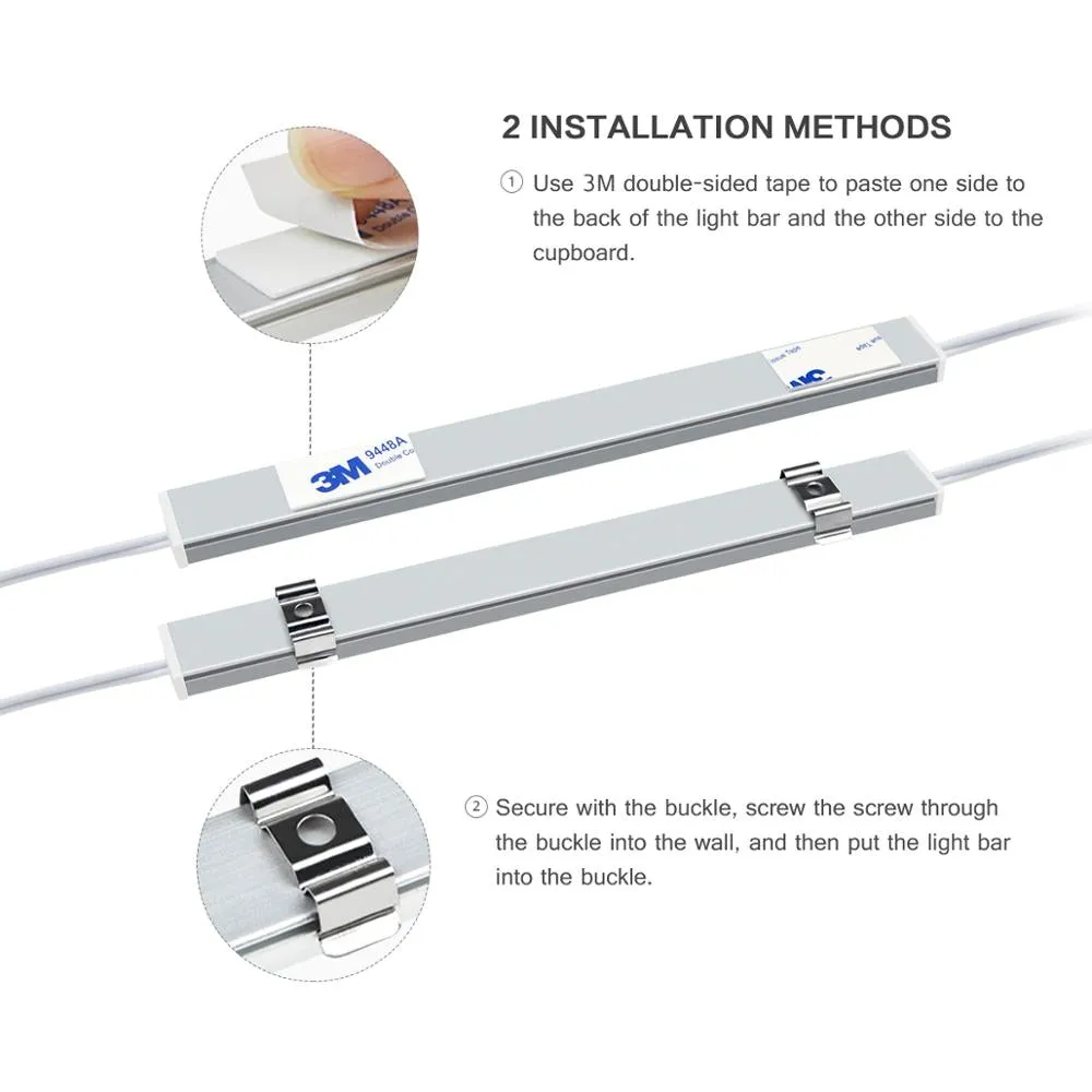 12V Led Under Cabinet Kitchen Lights White/Warm White 30/40/50Cm Hand Sweep Sensor Lamp High Brightn