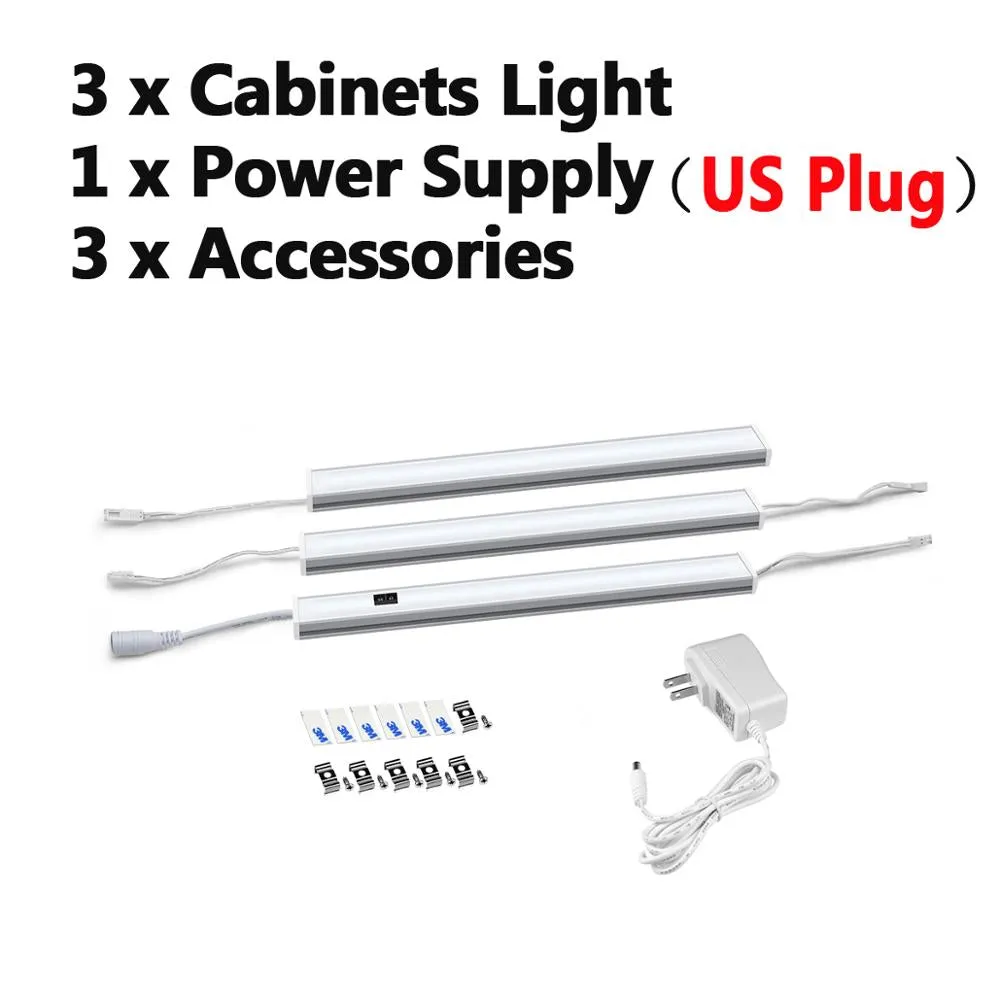 12V Led Under Cabinet Kitchen Lights White/Warm White 30/40/50Cm Hand Sweep Sensor Lamp High Brightn