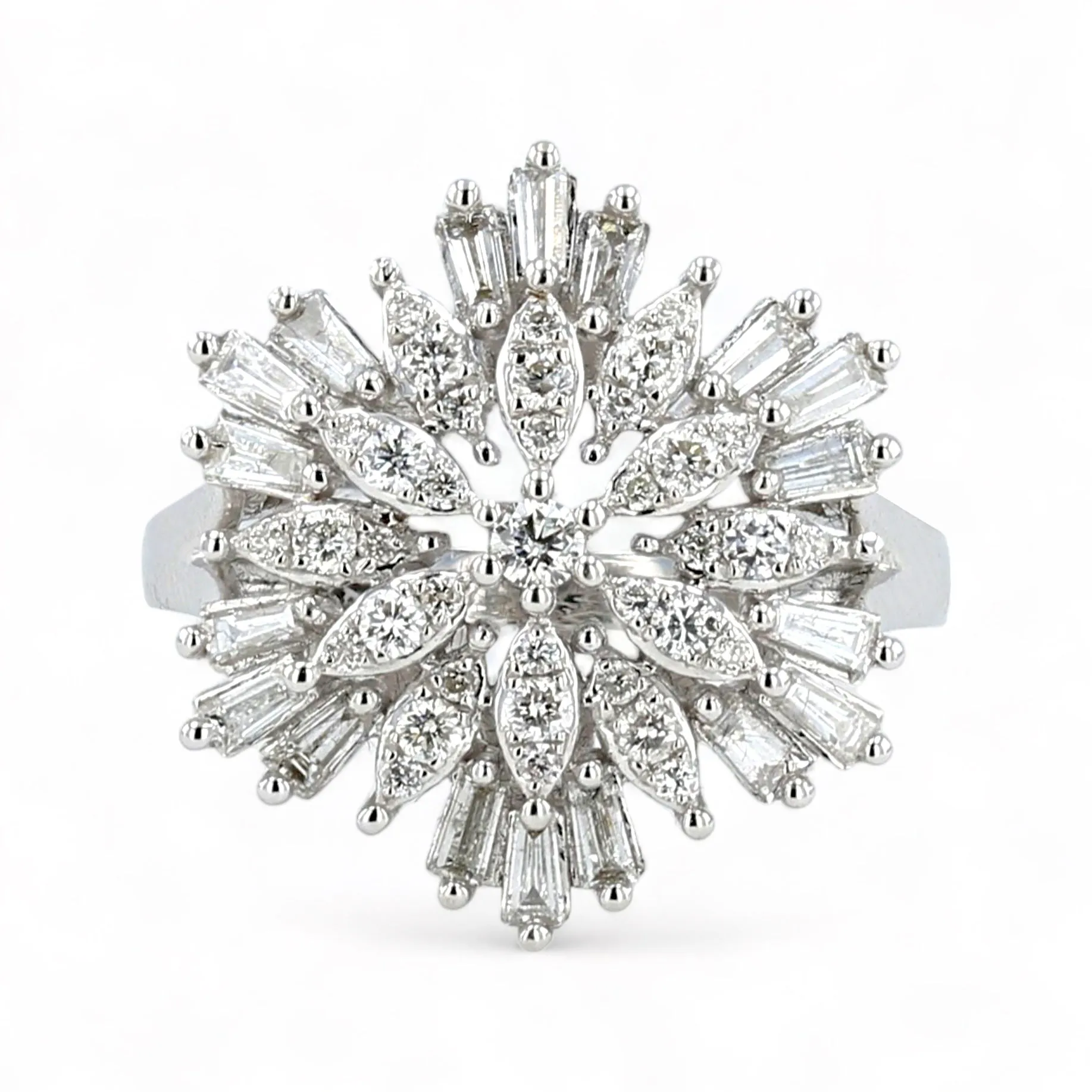 18K White gold diamonds especial edition snow flakes 0.90CT-03261