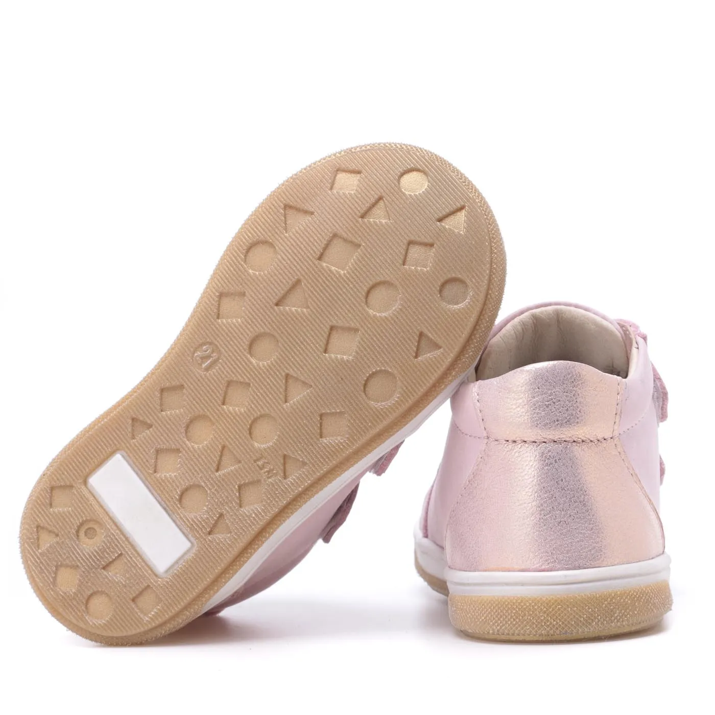 (2675) Emel shoes velcro trainers shiny pink