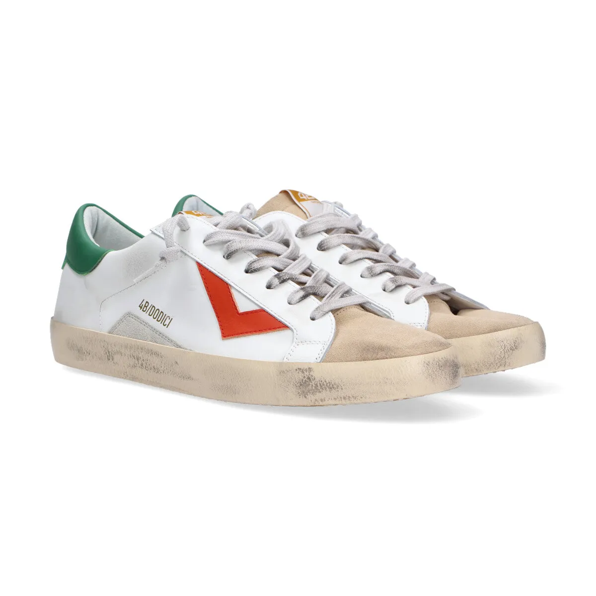 4B12 sneaker Suprime bianco verde arancio