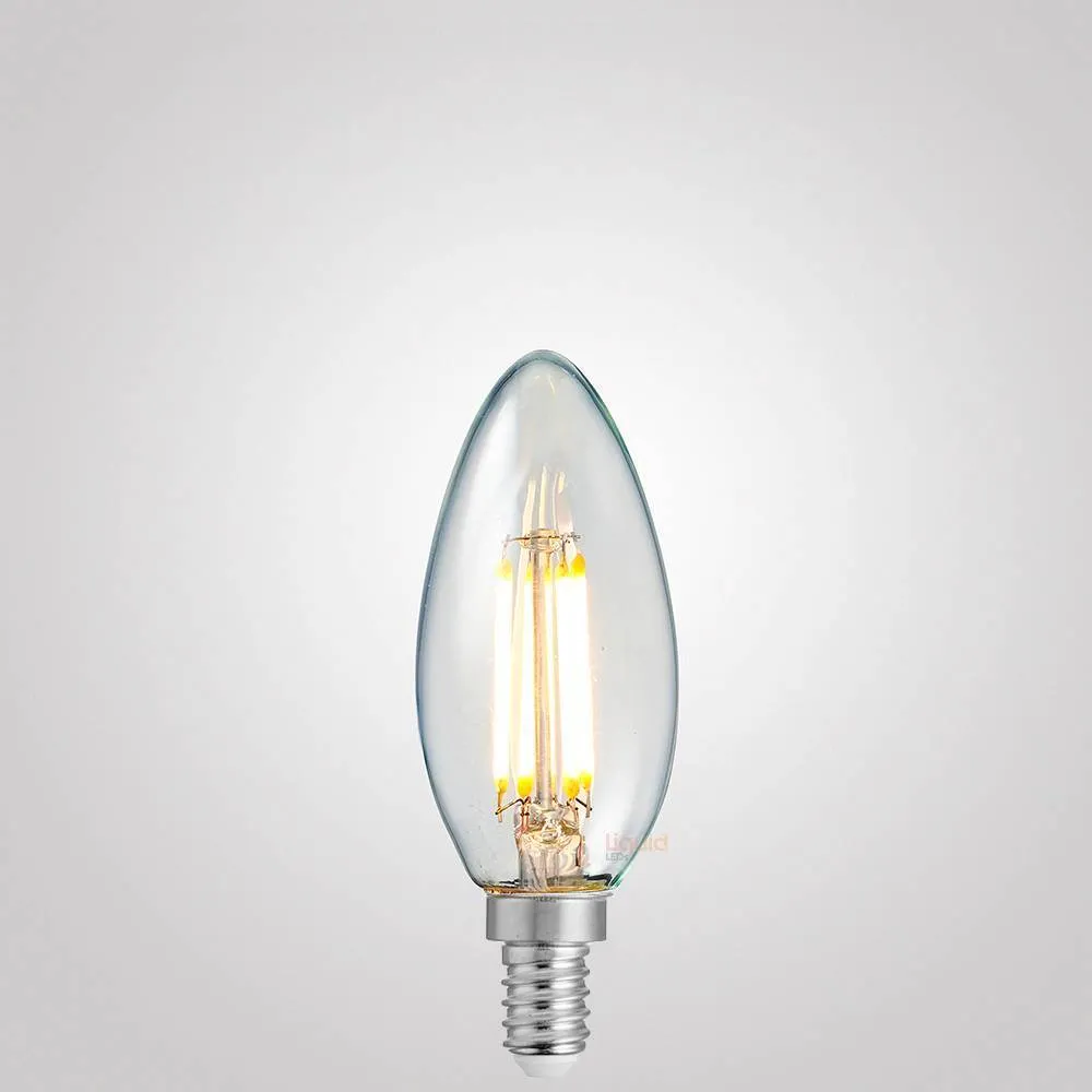 4W 12 Volt DC Candle LED Bulb E12 Clear in Warm White