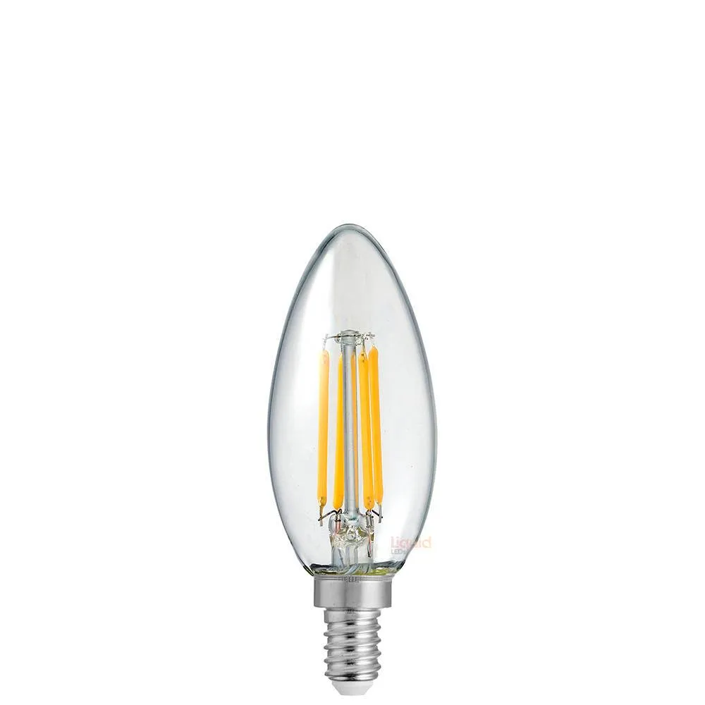 4W 12 Volt DC Candle LED Bulb E12 Clear in Warm White