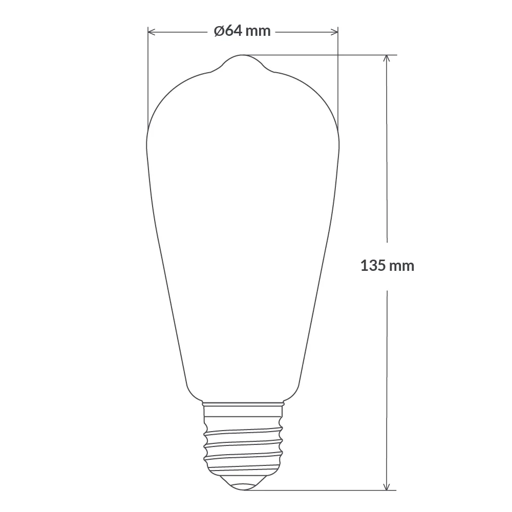 6W 12 Volt DC Edison LED Bulb E27 in Extra Warm