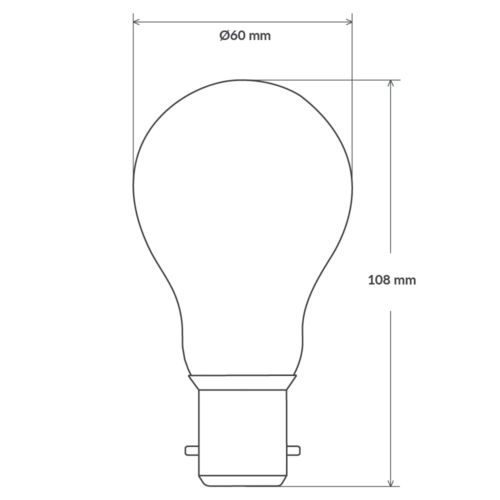 8W GLS LED Bulb B22 Frost in Warm White