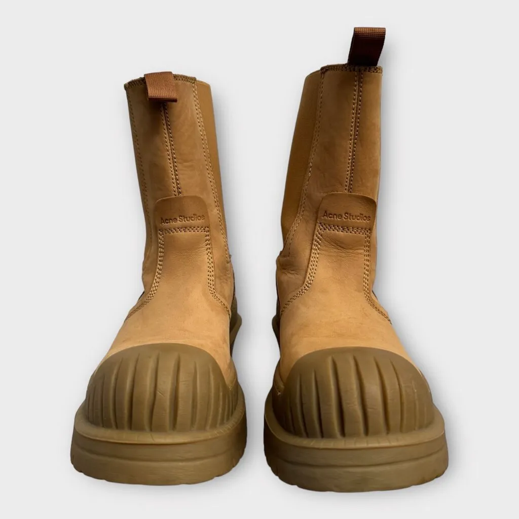 Acne Studios Beige Leather Western Boot