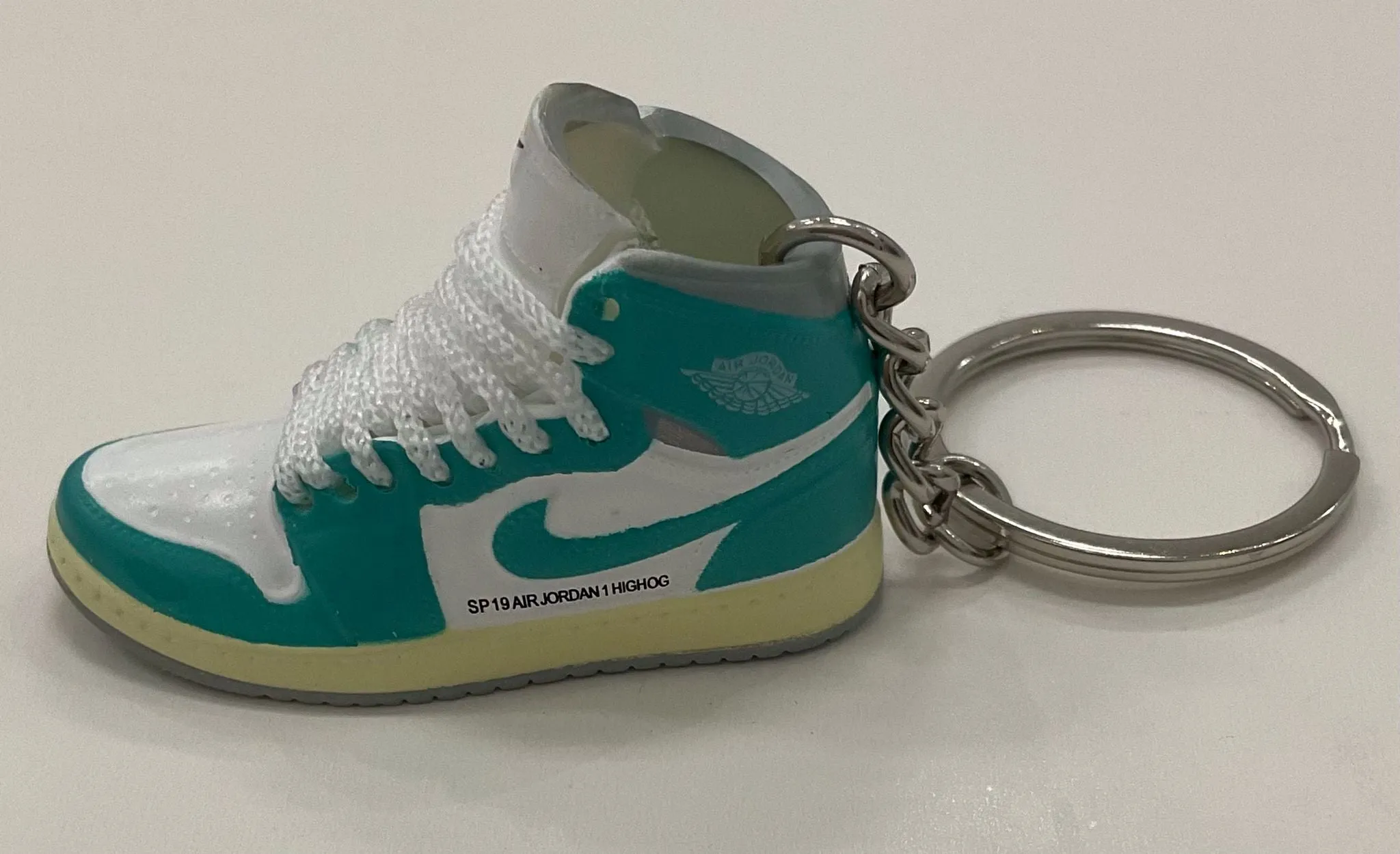 AJ1 High Mini Sneaker Keychain - White/Aqua