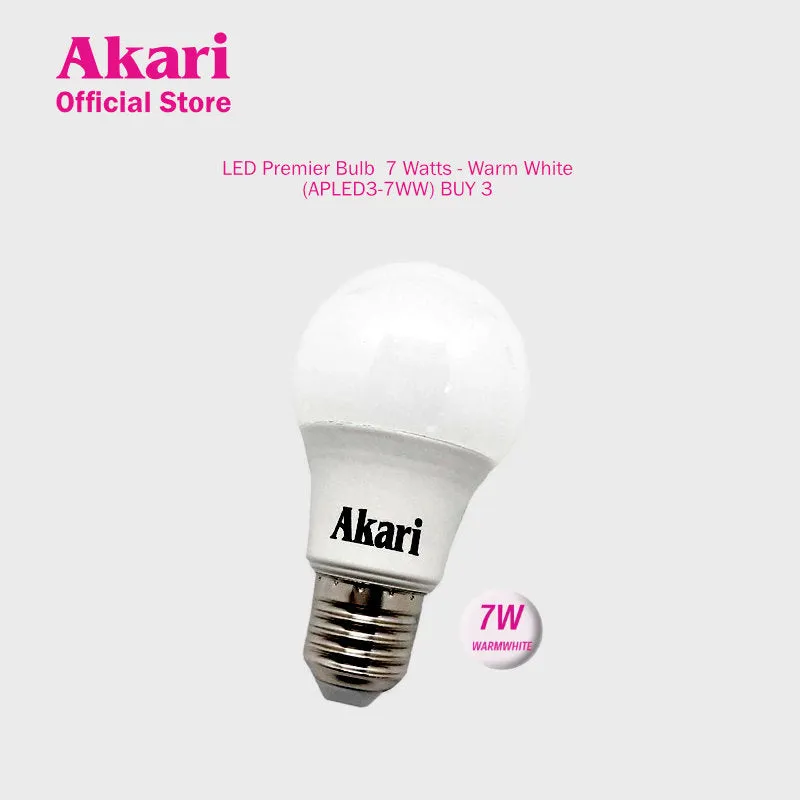 Akari LED Premier Bulb  7 Watts - Warm White (APLED3-7WW)