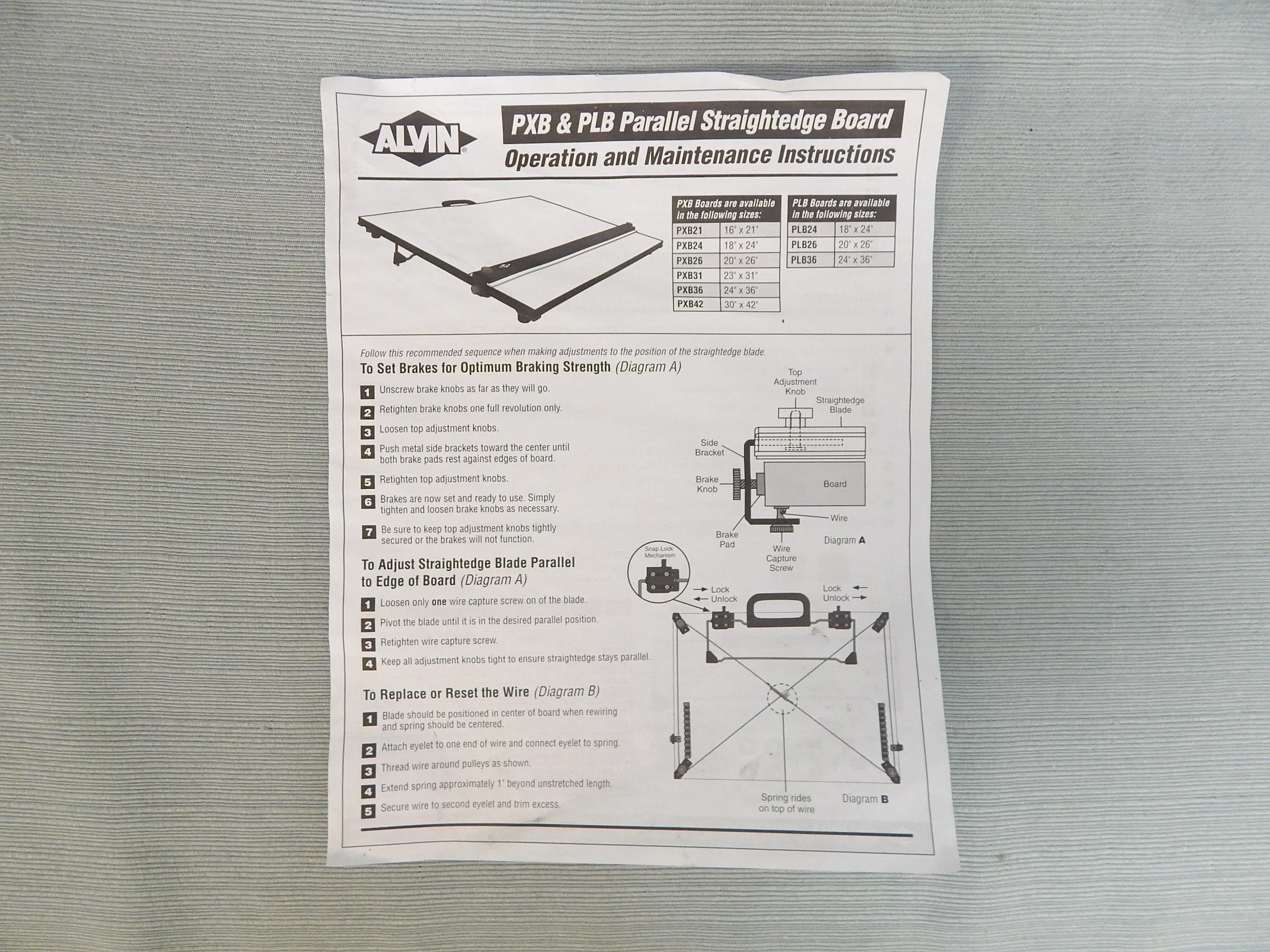 Alvin 18" x 24" Portable Parallel Straightedge Board