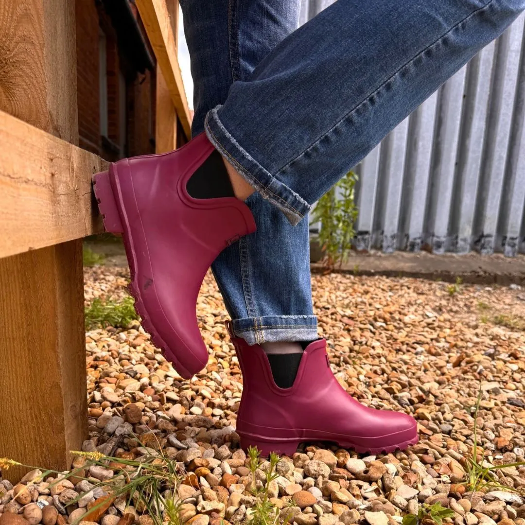 Ankle Wellies - Raspberry - Wide Foot