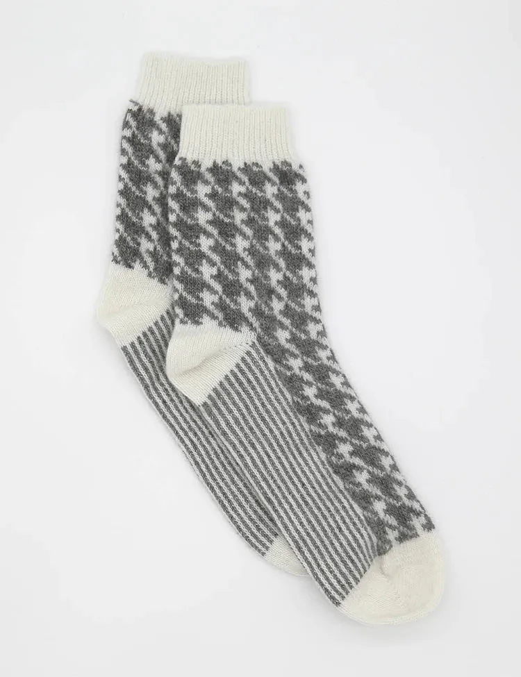 Antonia Houndstooth Crew Sock