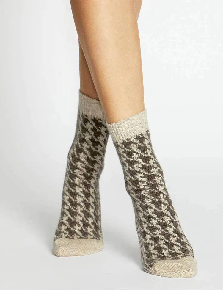 Antonia Houndstooth Crew Sock