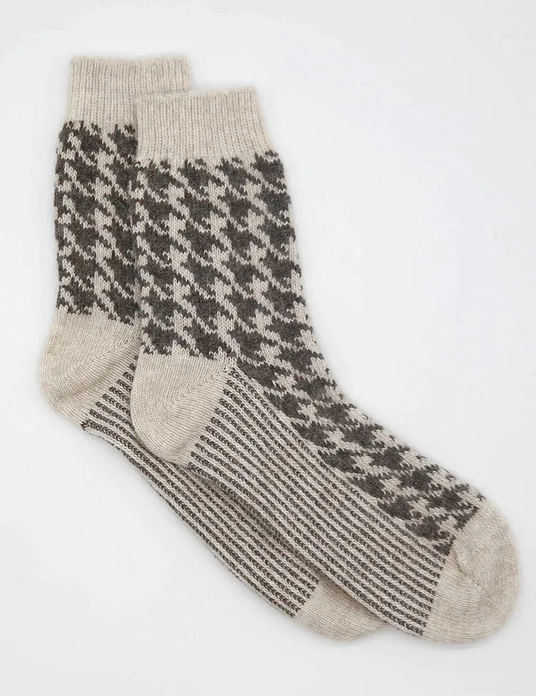 Antonia Houndstooth Crew Sock