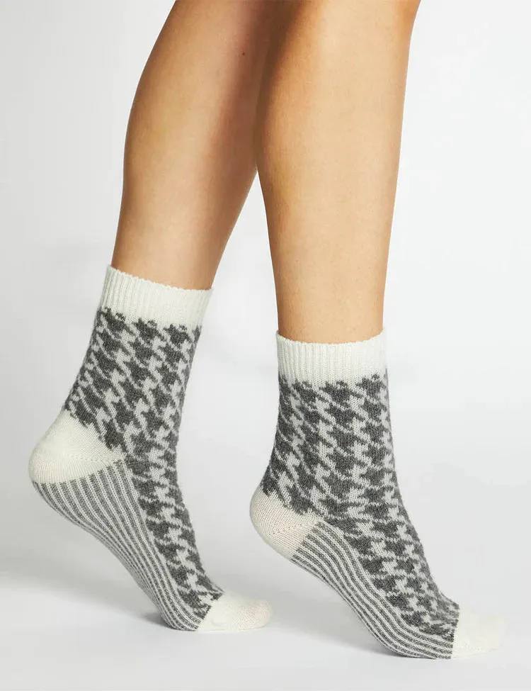 Antonia Houndstooth Crew Sock