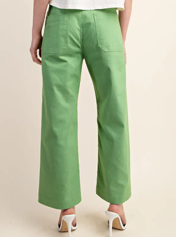 Apple Green Ankle Cropped Pants