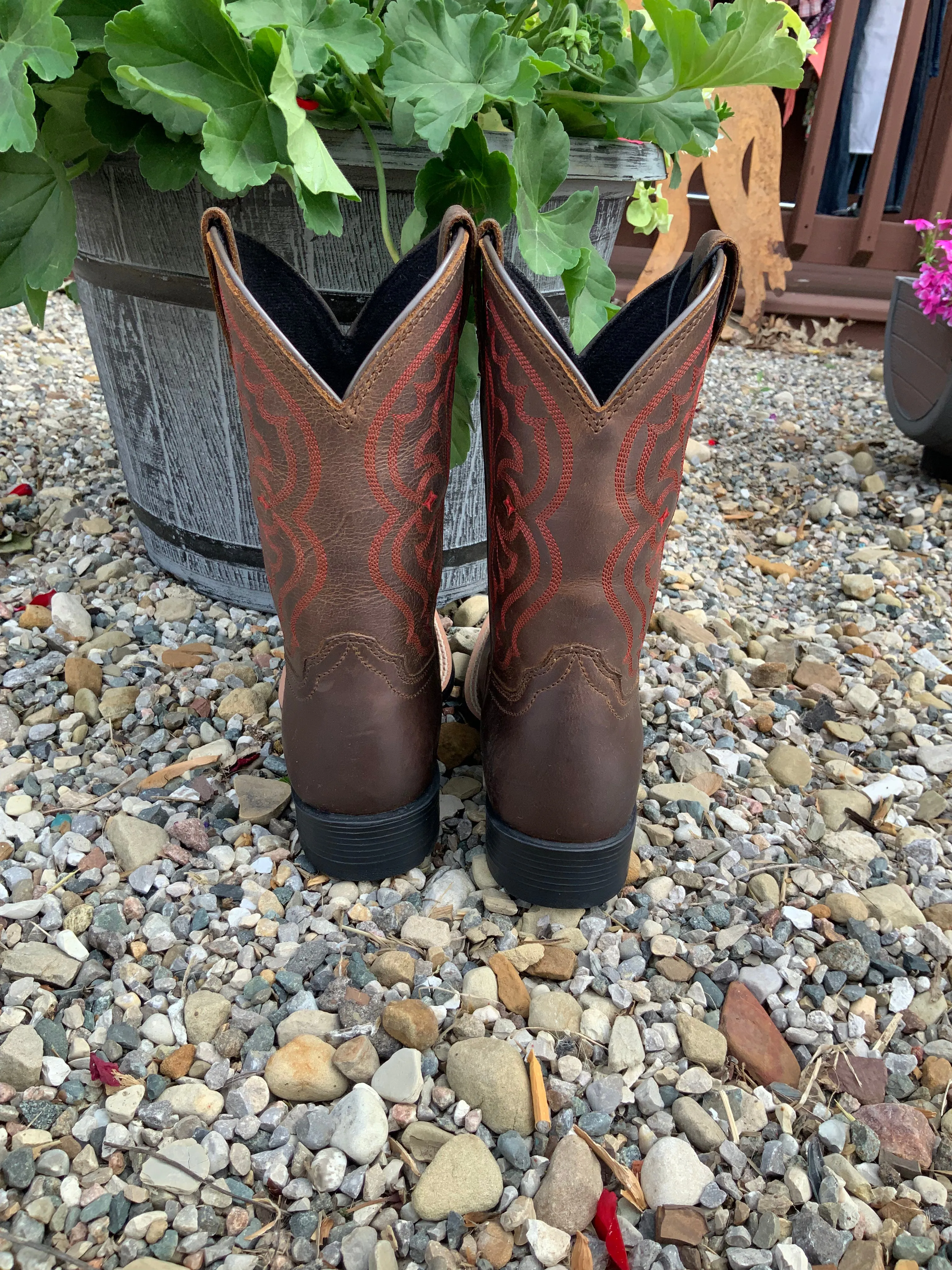 Ariat Children's/Youth Quickdraw Distressed Brown Square Toe Western Cowboy Boot 10004853