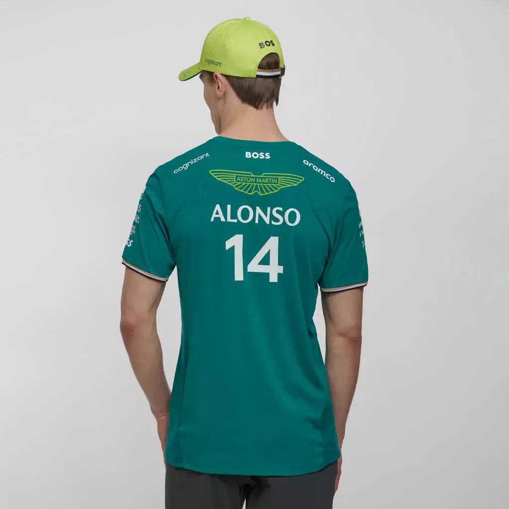 Aston Martin Cognizant F1 2023 Men's Fernando Alonso Team T-Shirt- Green