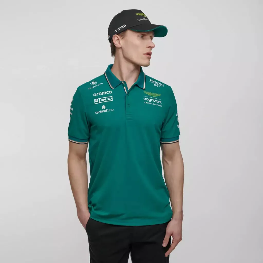 Aston Martin Cognizant F1 2023 Men's Team Polo Shirt- Green