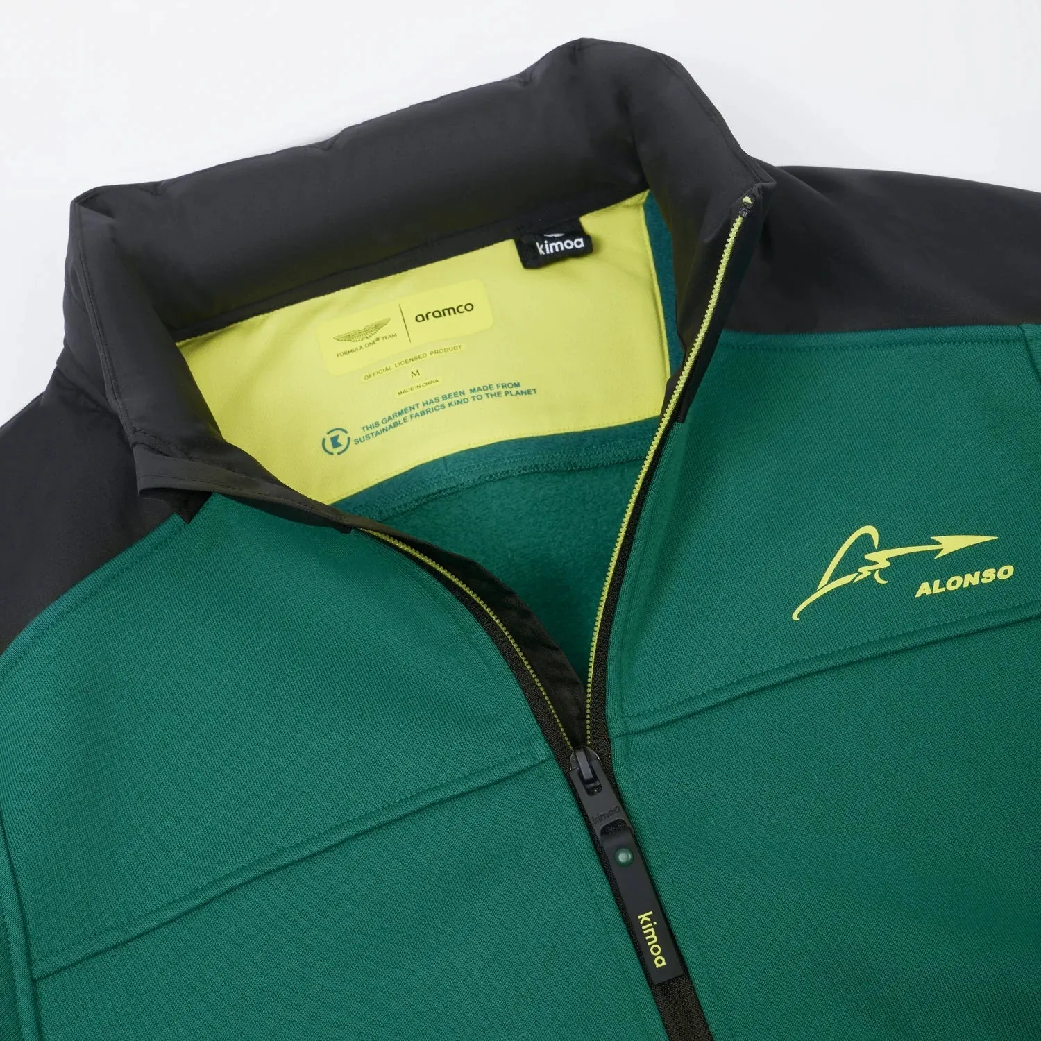 Aston Martin F1 Kimoa Fernando Alonso #14 Bicolor Sweat Jacket - Green