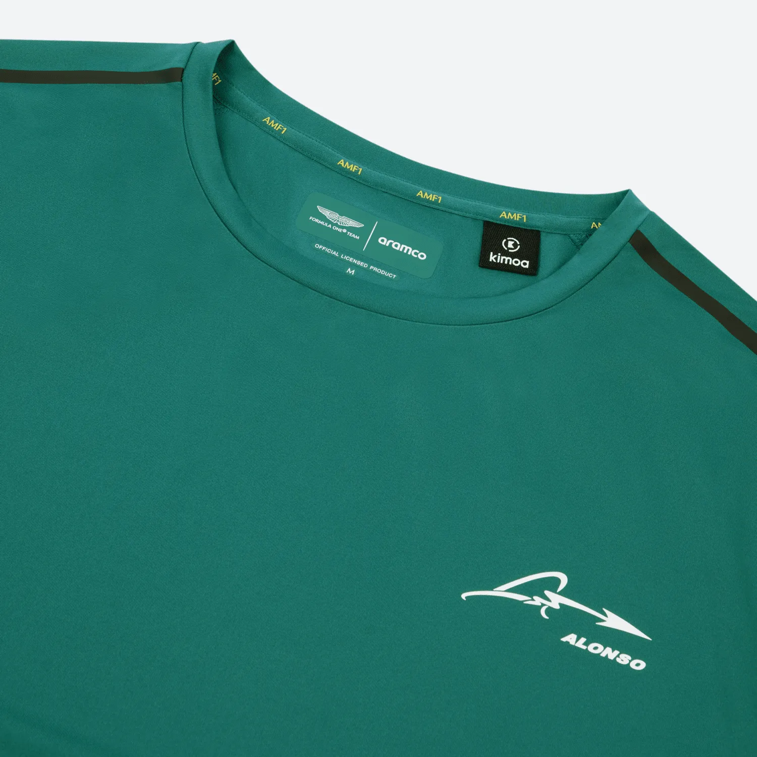 Aston Martin F1 Kimoa Fernando Alonso Active Wear T-Shirt - Black/Green