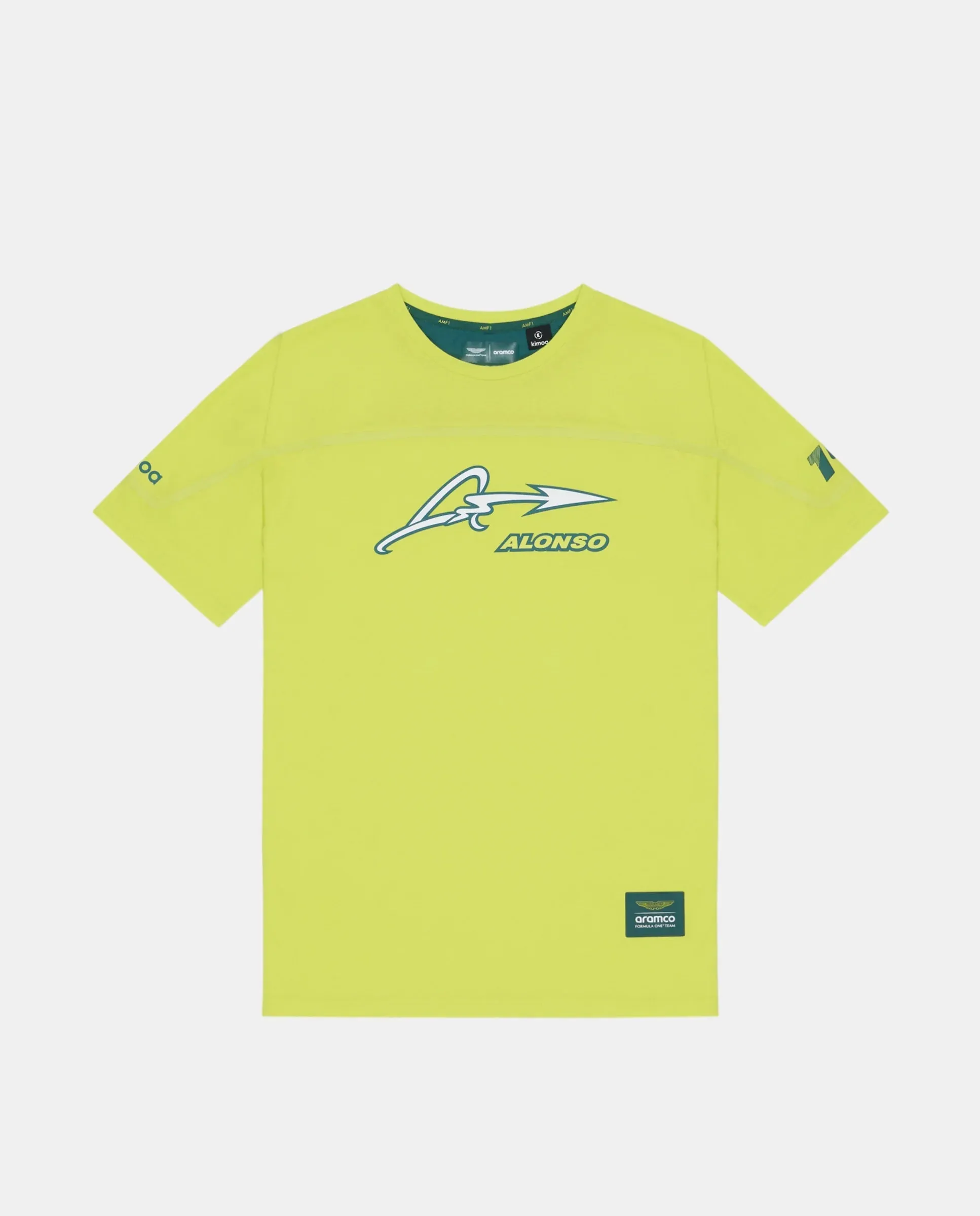 Aston Martin F1 Kimoa Fernando Alonso Heat Sealed Banded T-Shirt - Green/Lime