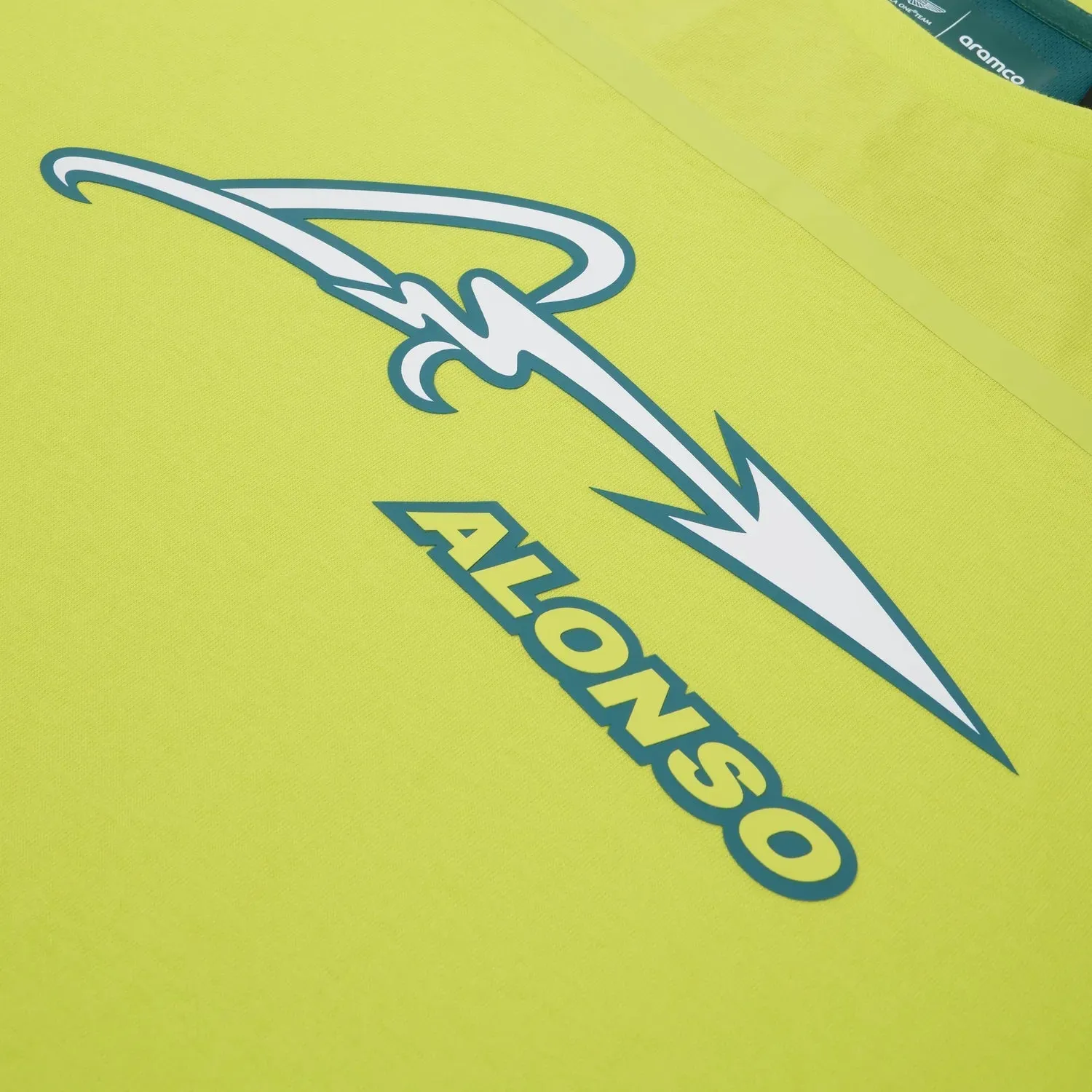 Aston Martin F1 Kimoa Fernando Alonso Heat Sealed Banded T-Shirt - Green/Lime