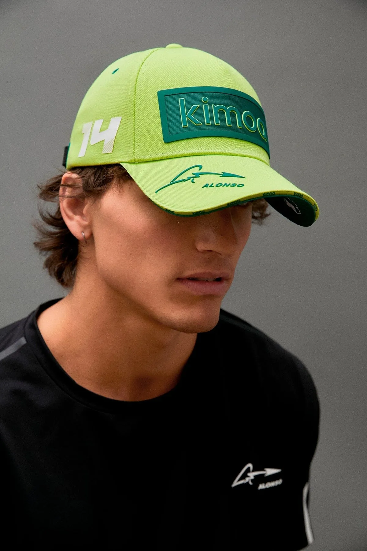 Aston Martin F1 Kimoa Fernando Alonso Patch Hat- Black/Lime