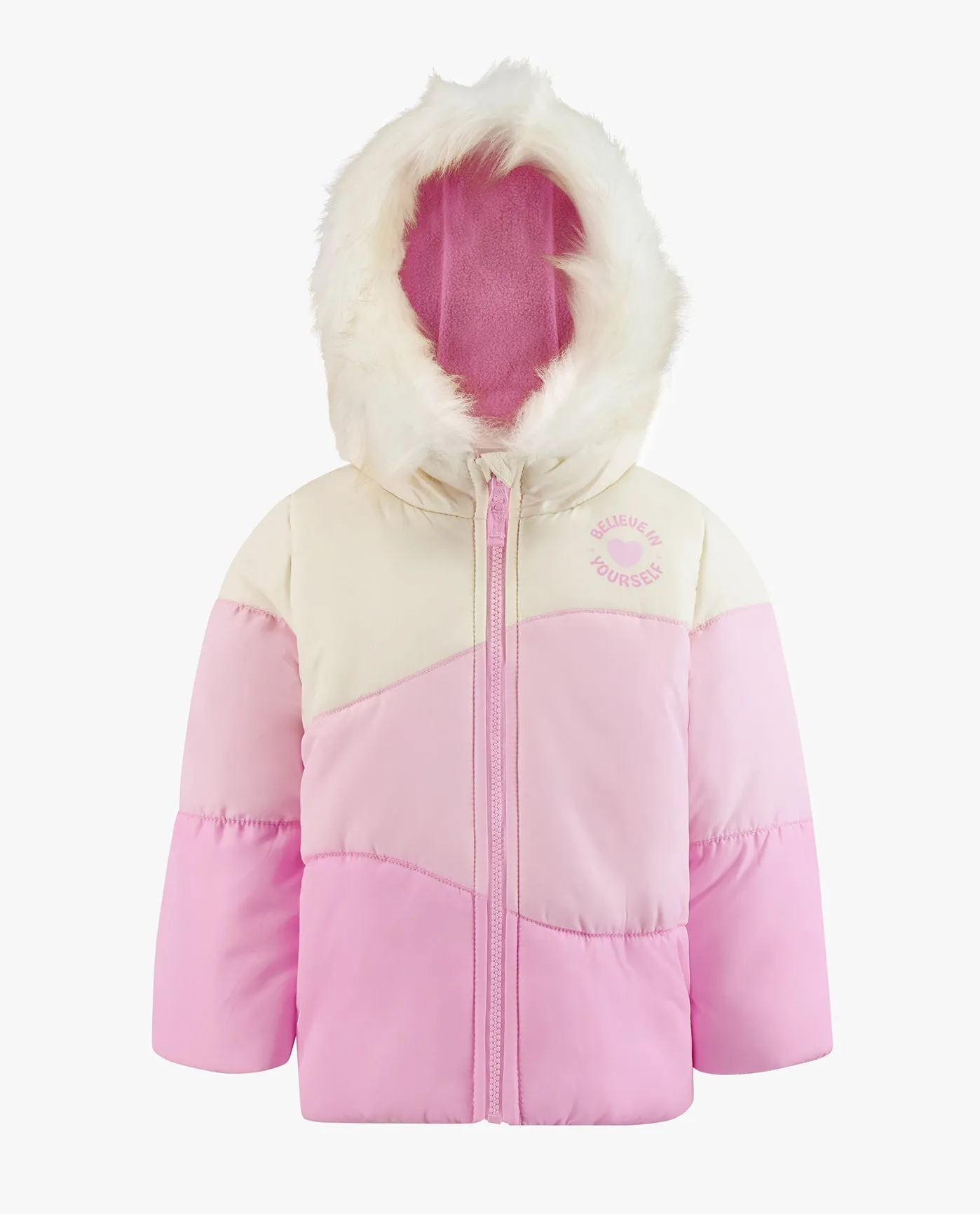 BABY GIRLS ZIP-FRONT COLOR BLOCK JACKET AND OVERALL SNOW PANT