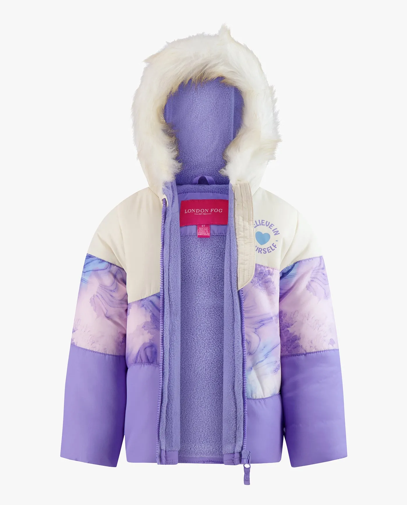 BABY GIRLS ZIP-FRONT COLOR BLOCK JACKET AND OVERALL SNOW PANT