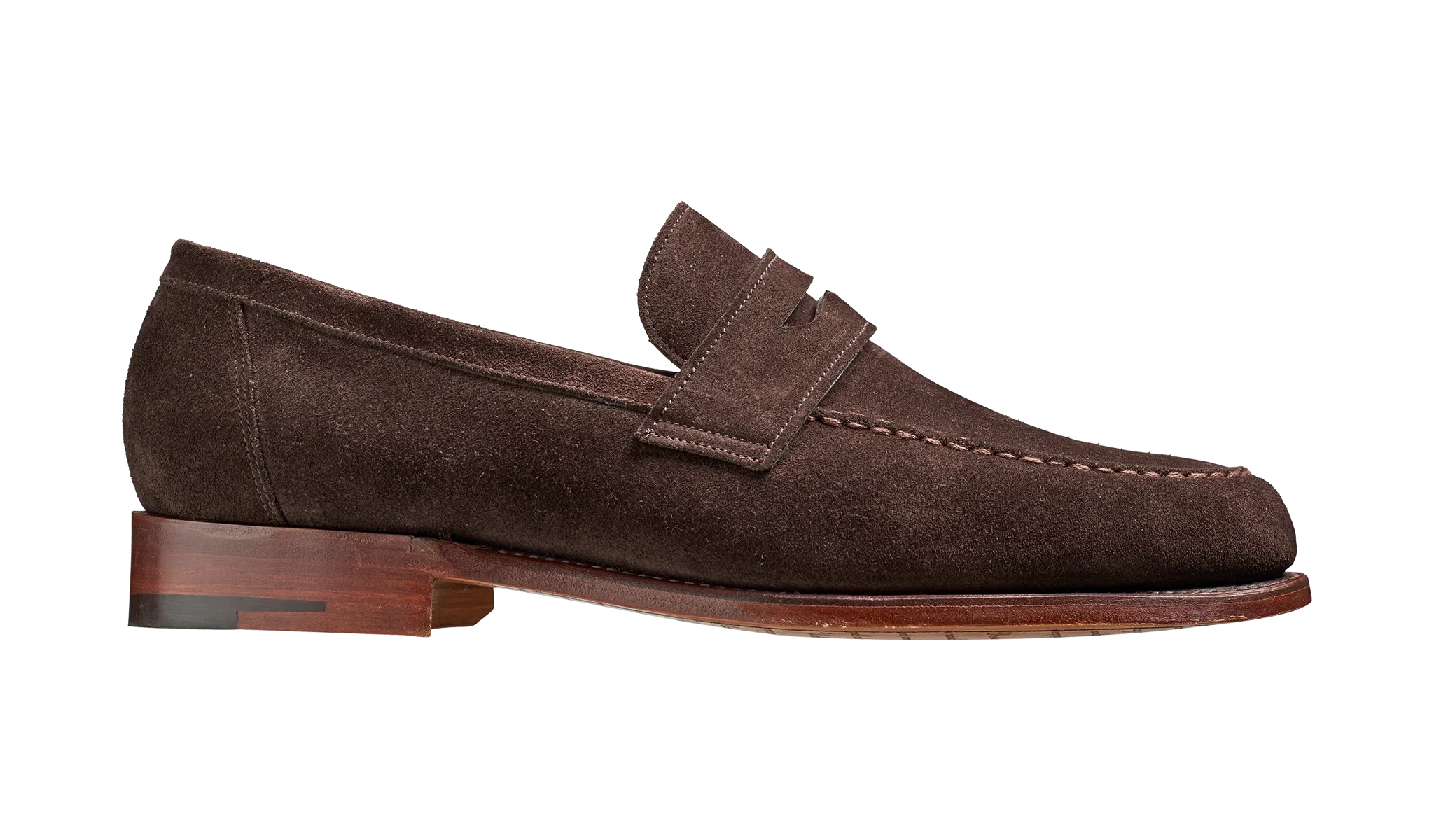 Barker Jevington Suede Loafer Shoes- Bitter Chocolate