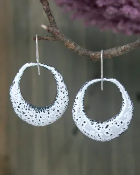 Batik earrings- snow day [ready to ship]