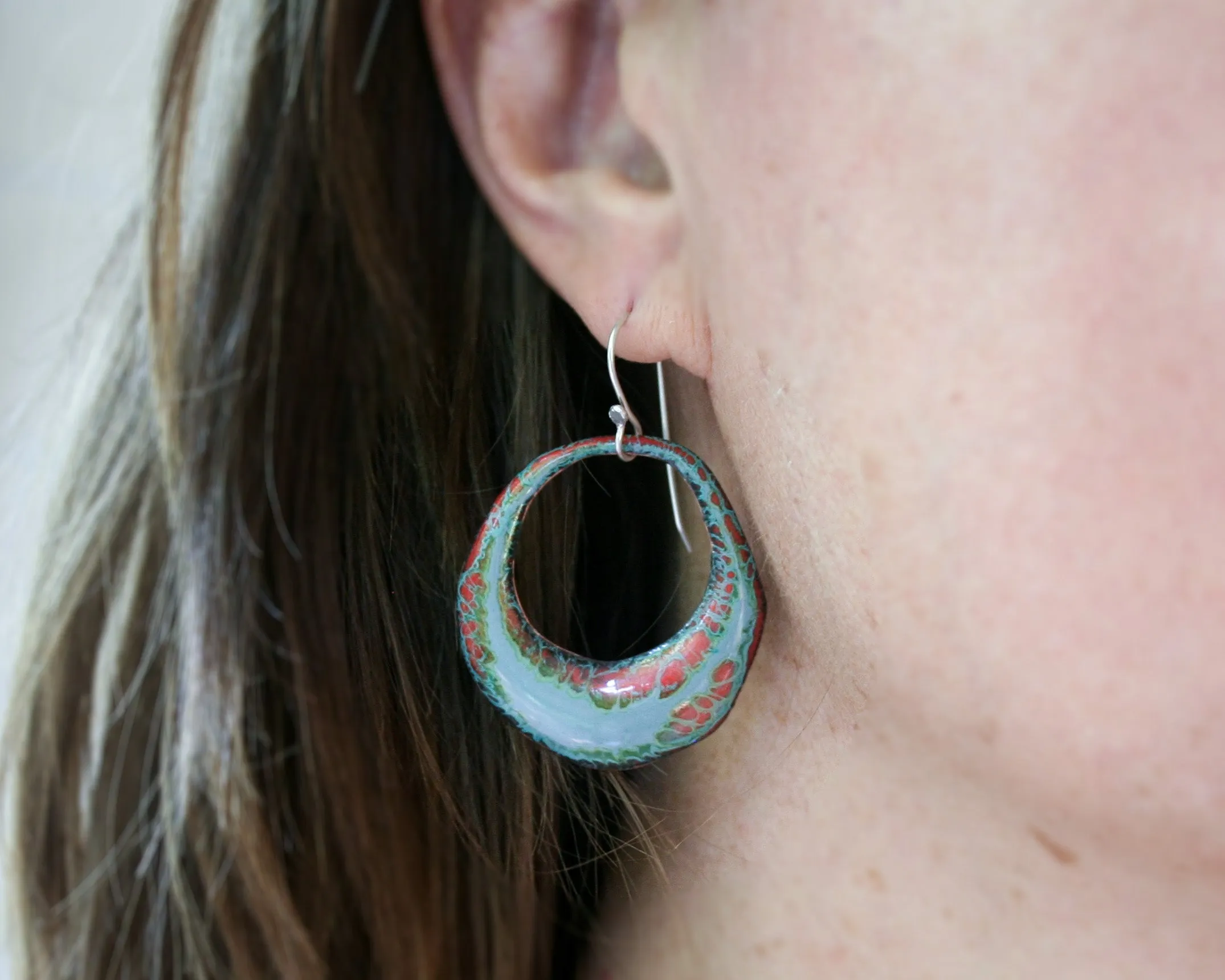 Batik earrings- snow day [ready to ship]