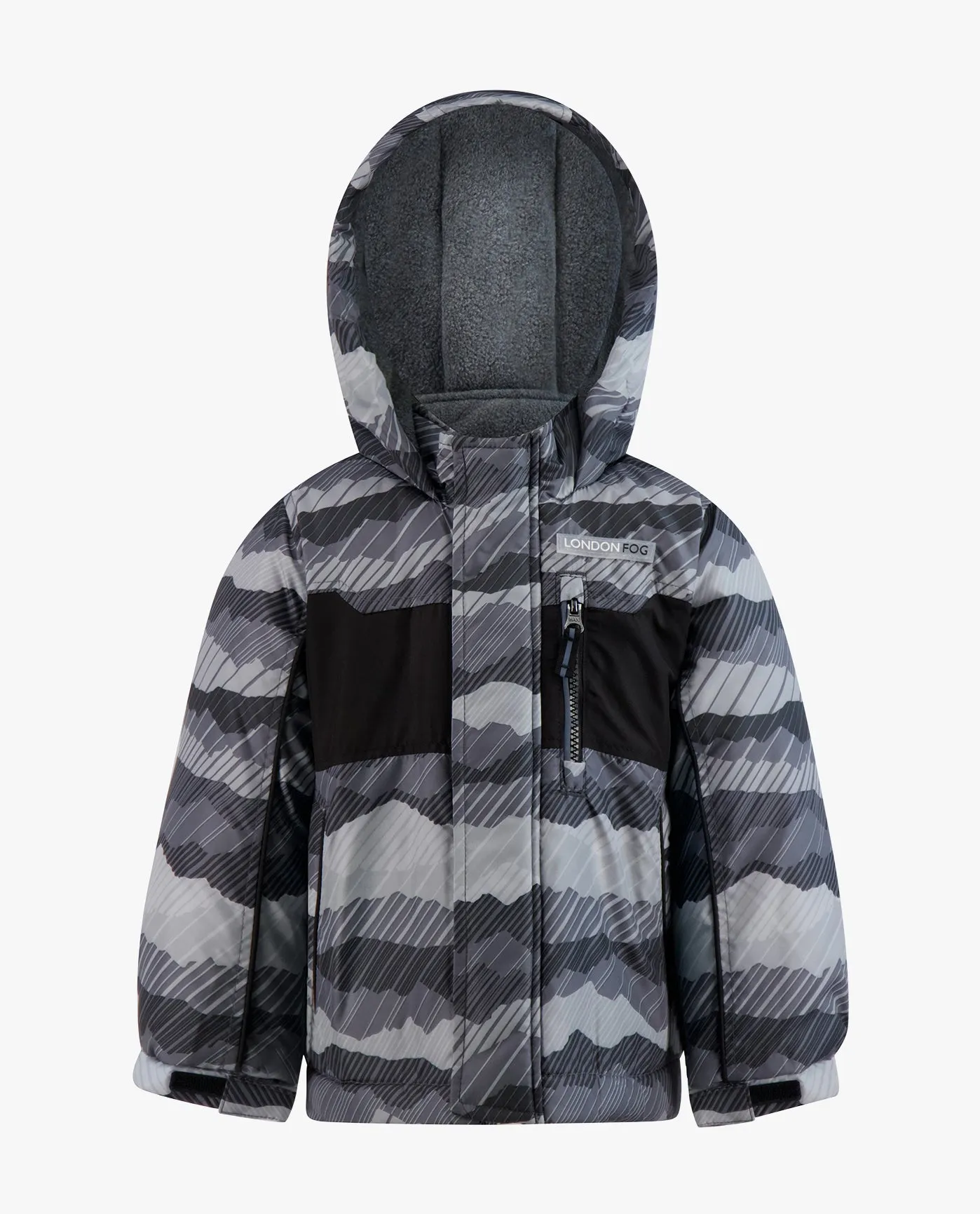 BIG BOYS ZIP-FRONT HOODED JACKET WITH OVERALL SNOW PANT