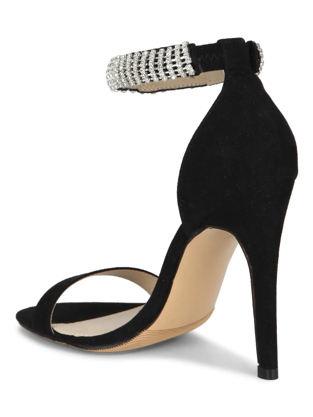 Black Diamant Ankle Strap Stilettos