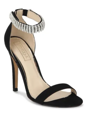 Black Diamant Ankle Strap Stilettos