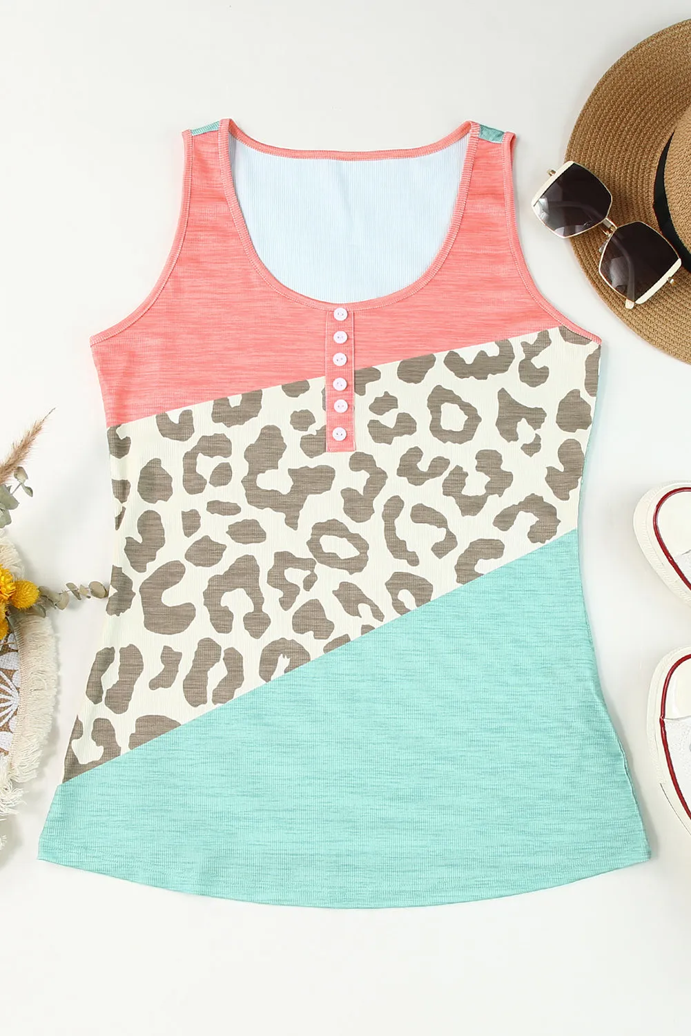 Button Casual Tank Top