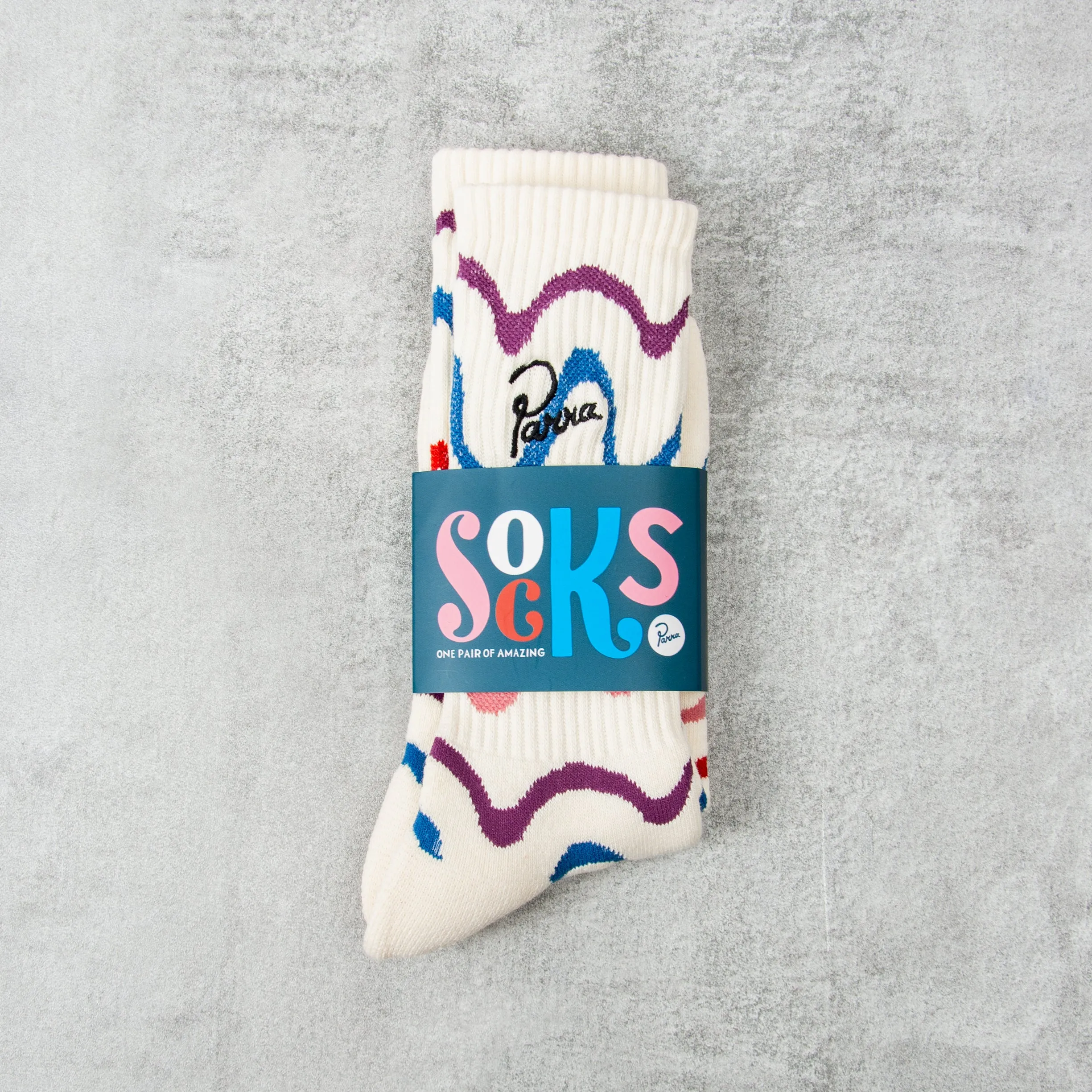 By Parra Sock Wave Crew Sock - White