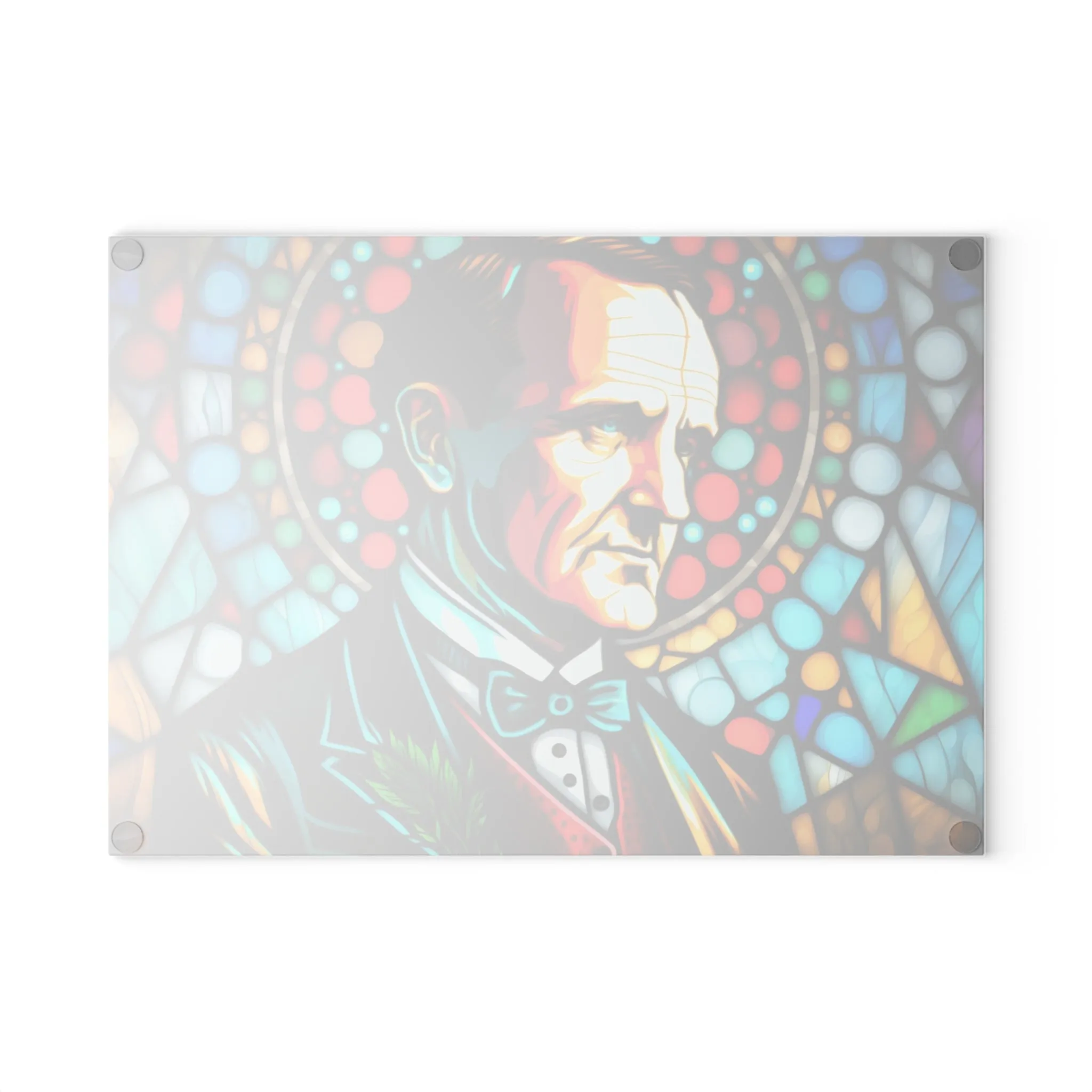 Calvin Coolidge Stained Glass Cutting Board