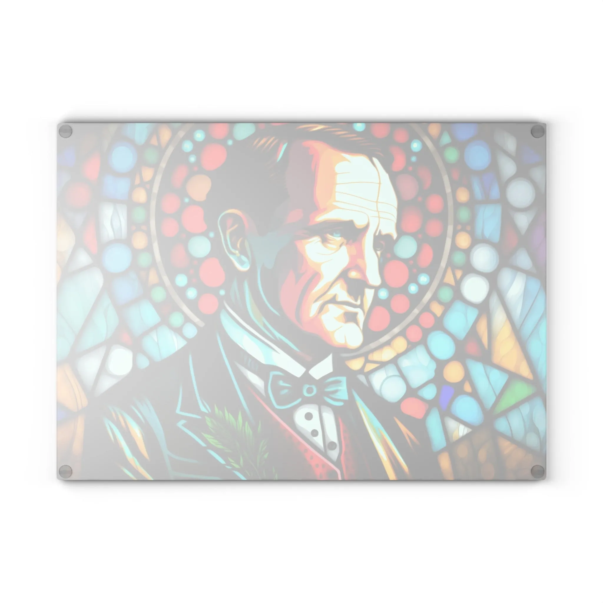 Calvin Coolidge Stained Glass Cutting Board