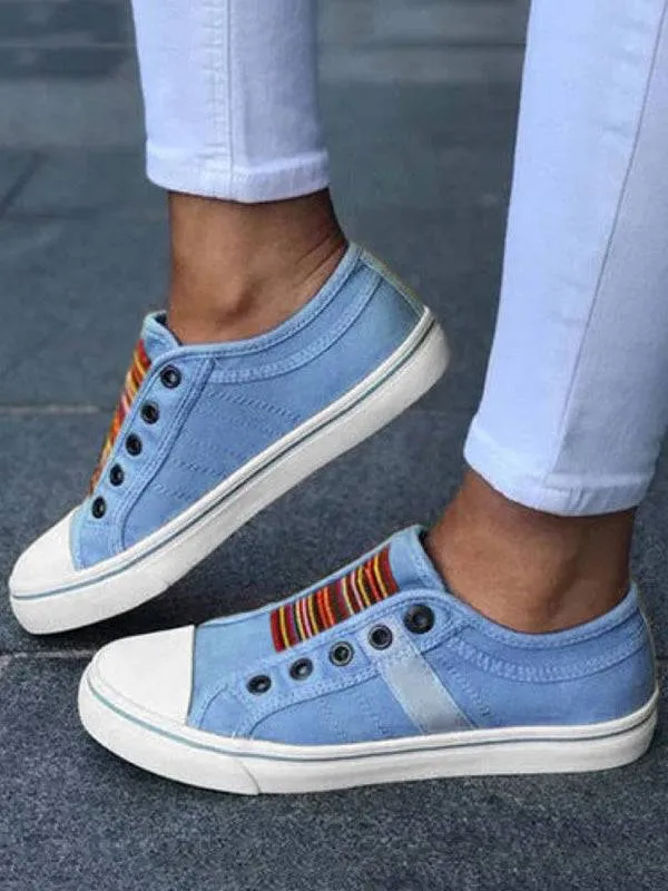 Casual Band Slip-On Canvas Sneakers