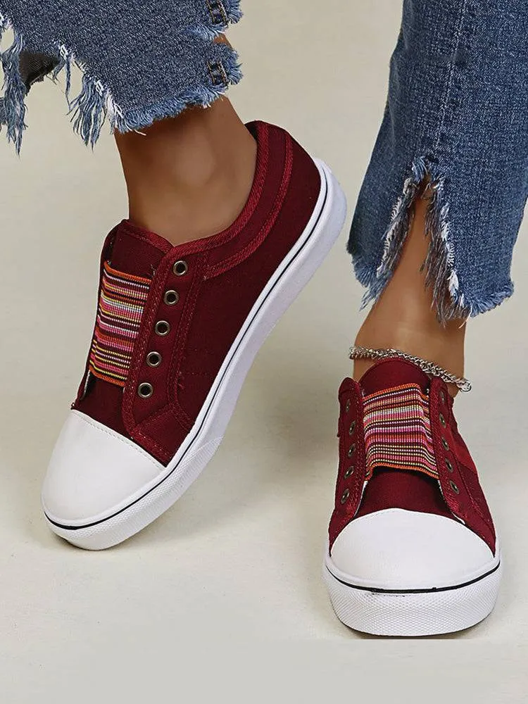 Casual Band Slip-On Canvas Sneakers