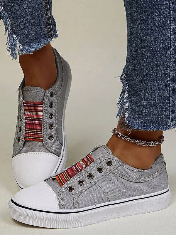 Casual Band Slip-On Canvas Sneakers