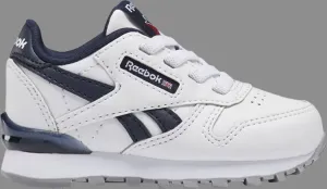 Classic leather step 'n' flash toddler 'white vector navy' Reebok sneakers, white