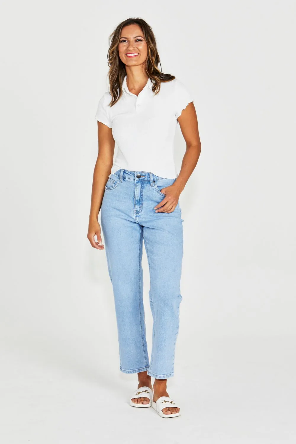 Combe Straight Leg Ankle Grazer Jean | Denim