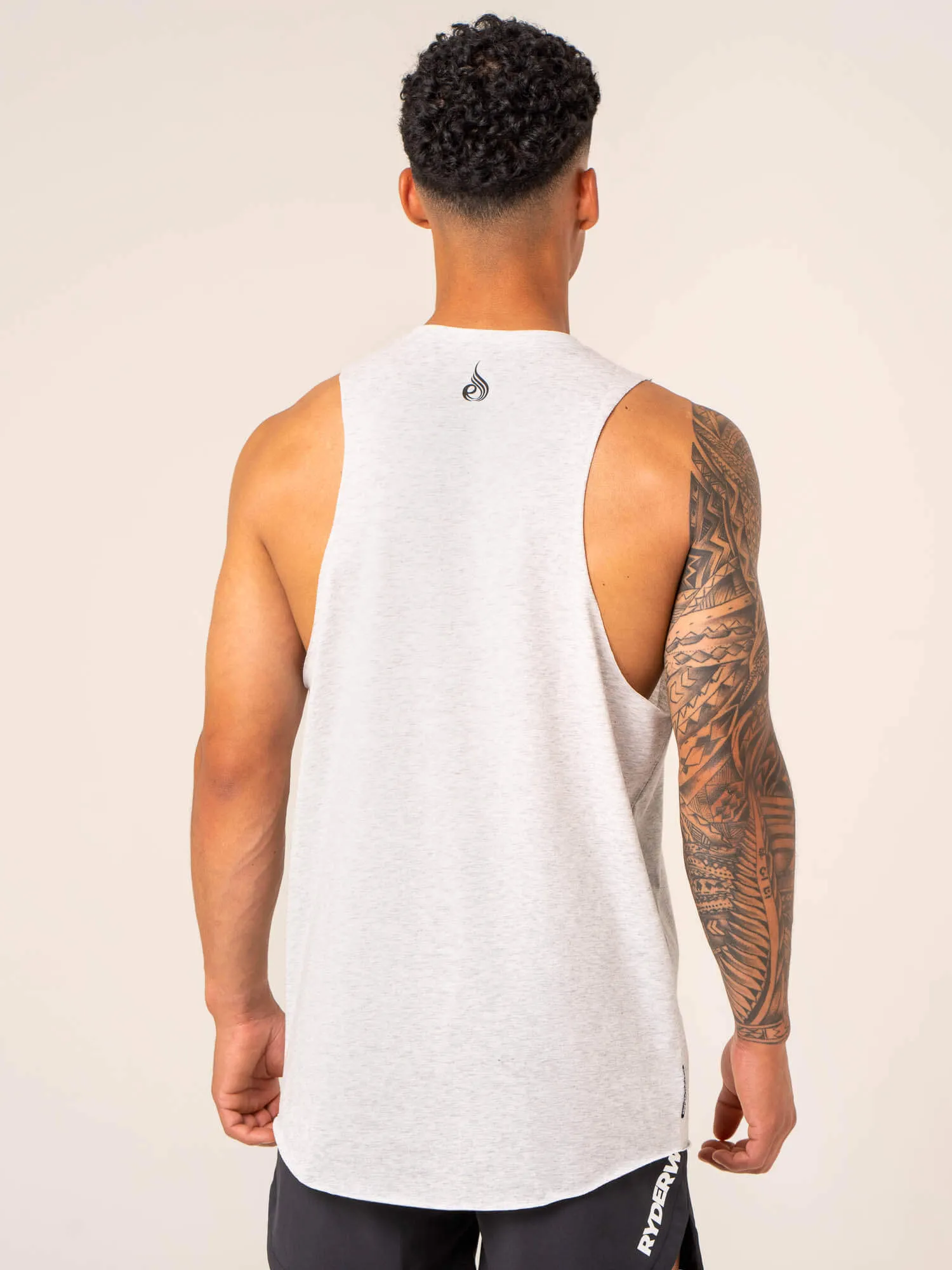 Emerge Drop Armhole Tank - Snow Grey Marl