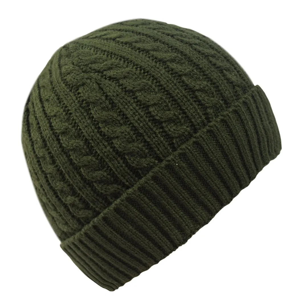 Fashionable Unisex Thick Warm Twisted Cable Knit Winter Beanie Cap Hat