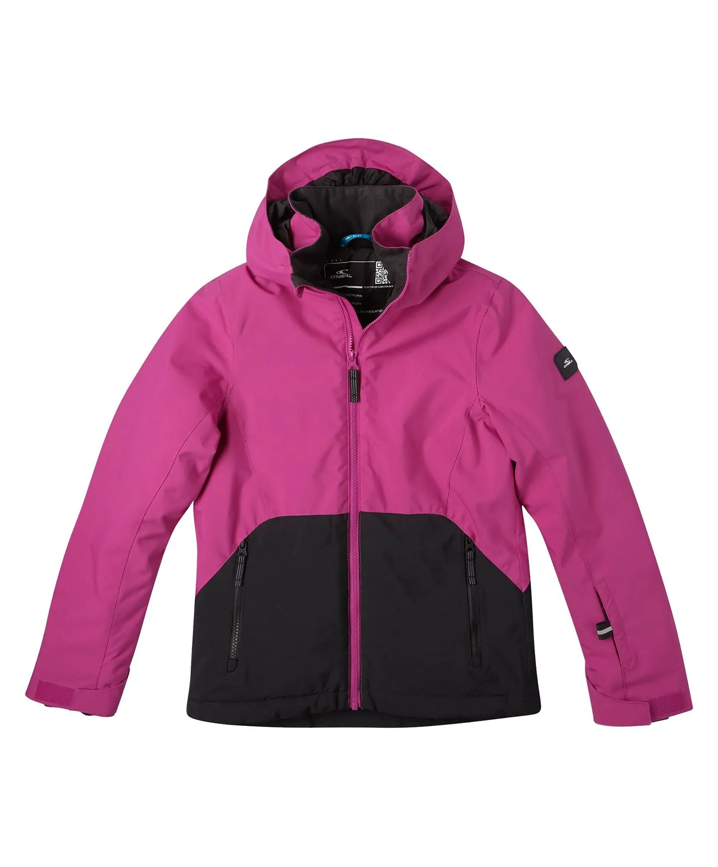 Girl's Adelite Snow Jacket - Fuchsia Red Colour Block